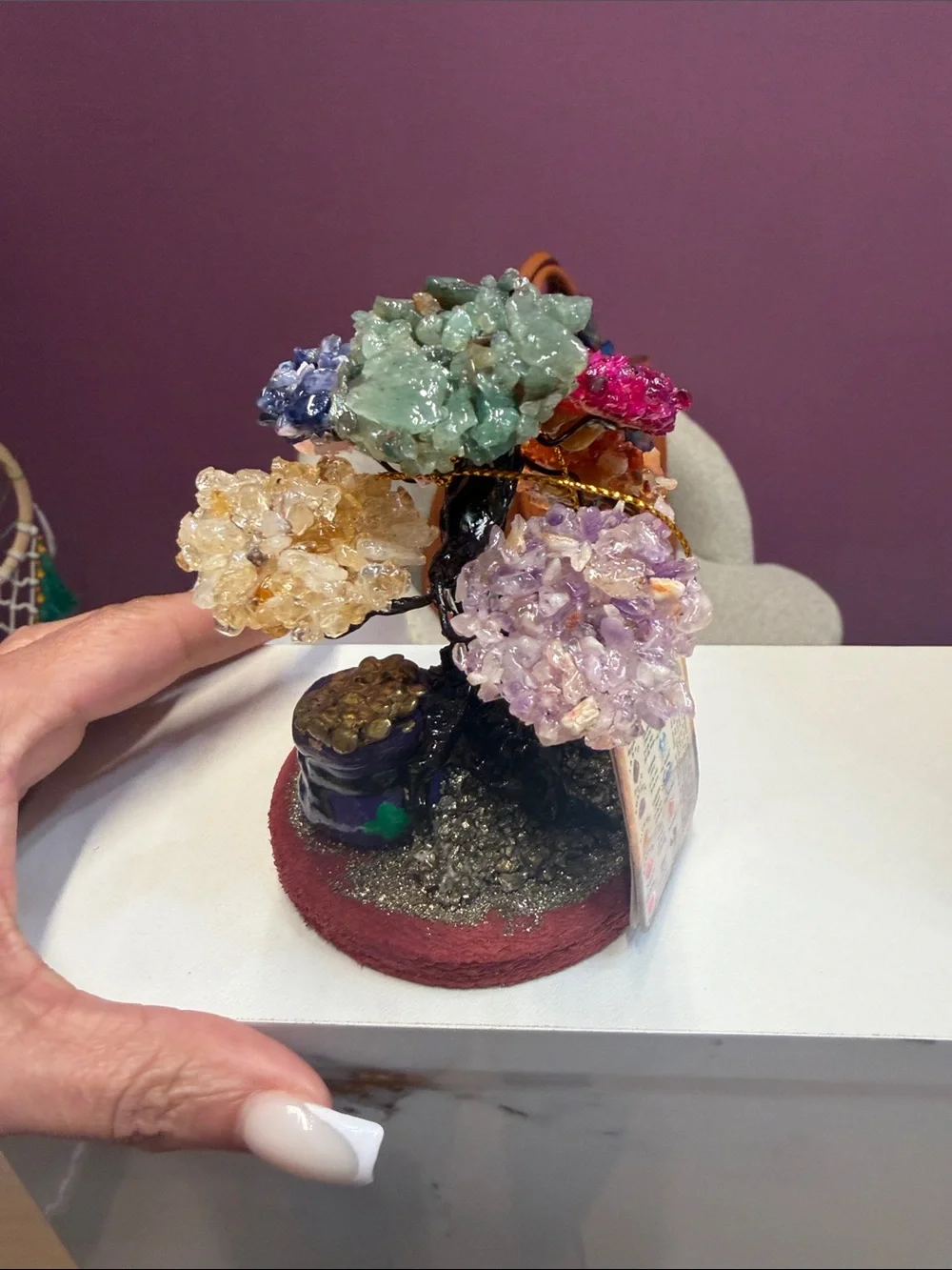 Multicolor Crystal Gemstone Tree Home Accent